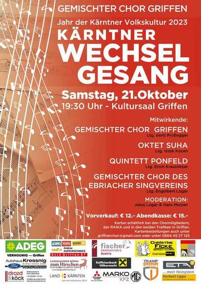 Kärnten Chor Zbor Männerchor Konzert Feier